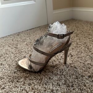 Steve Madden Silver Strappy Stiletto Heels Women’s Size 7 Like New